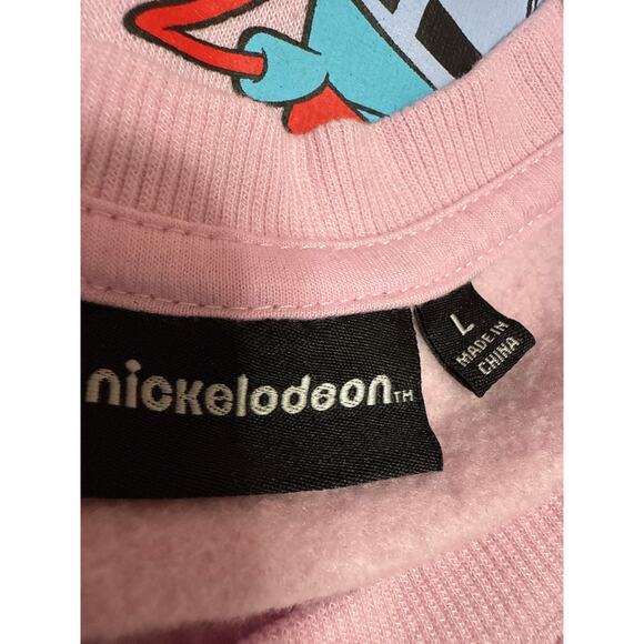 Nickelodeon Pink Spongebob Squarepants Long Sleeve Fleece Sweatshirt Top Size L - Picture 5 of 6